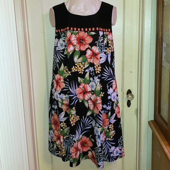 Plus Size PerSeption Floral beaded dress 3X - Picture 1 of 3